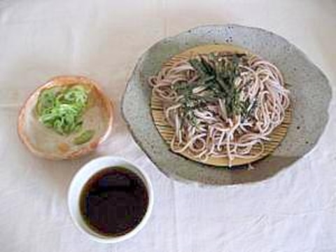 レンジでざる蕎麦